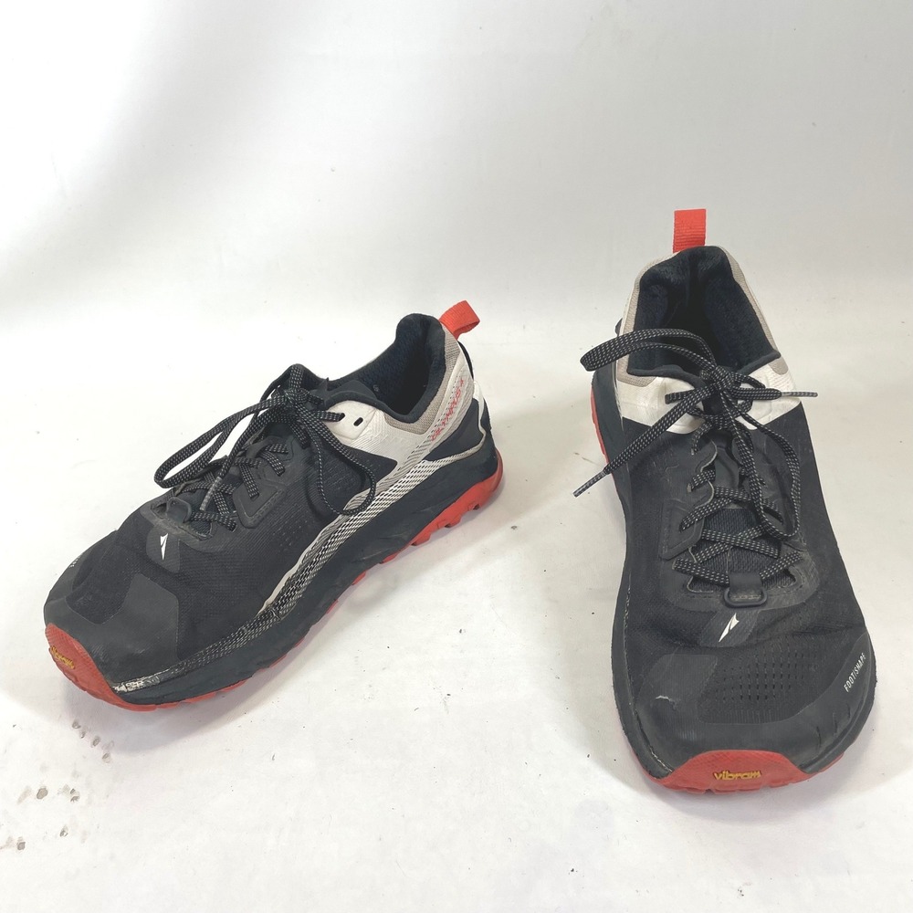 Altra Olympus 4 Trail Running Shoes Mens 10 Black Red Vibram AL0A4VQM010